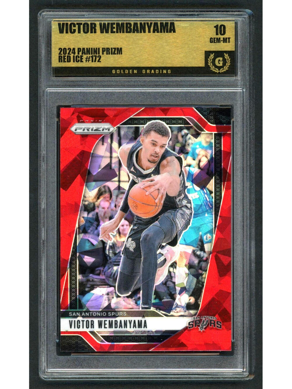 2024-25 Panini Prizm Victor Wembanyama #172 Red Ice Prizm SA Spurs Gem Mint 10